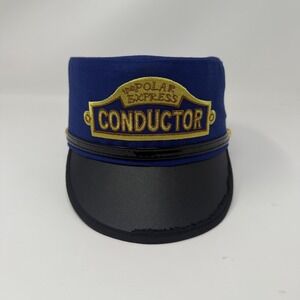 The Polar Express Hat Cap Fitted Boys Small Blue Conductor Costume Christmas